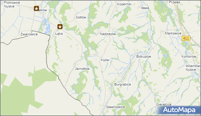 mapa Kijów gmina Otmuchów, Kijów gmina Otmuchów na mapie Targeo