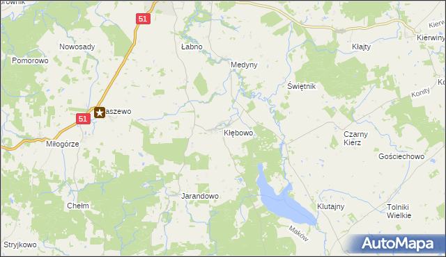 mapa Kłębowo, Kłębowo na mapie Targeo