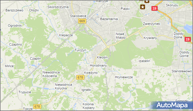 mapa Kleosin, Kleosin na mapie Targeo