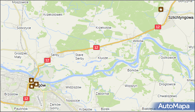 mapa Klucze gmina Głogów, Klucze gmina Głogów na mapie Targeo