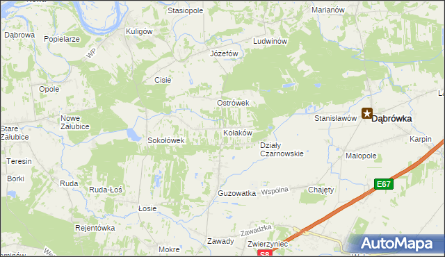 mapa Kołaków, Kołaków na mapie Targeo