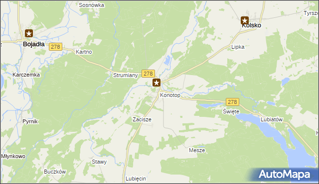 mapa Konotop gmina Kolsko, Konotop gmina Kolsko na mapie Targeo
