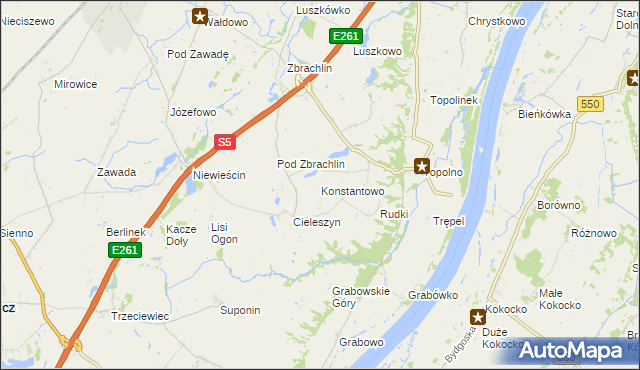 mapa Konstantowo gmina Pruszcz, Konstantowo gmina Pruszcz na mapie Targeo