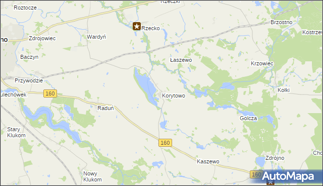 mapa Korytowo gmina Choszczno, Korytowo gmina Choszczno na mapie Targeo