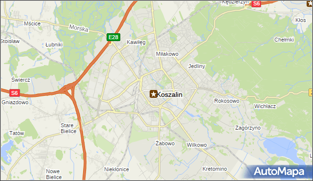 mapa Koszalina, Koszalin na mapie Targeo