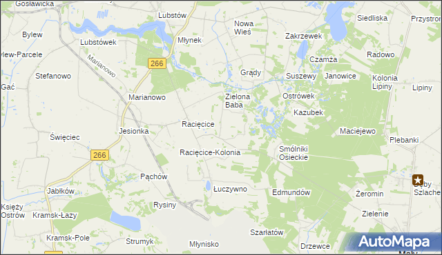 mapa Koszary gmina Sompolno, Koszary gmina Sompolno na mapie Targeo