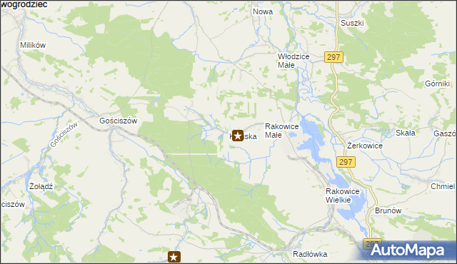 mapa Kotliska gmina Lwówek Śląski, Kotliska gmina Lwówek Śląski na mapie Targeo