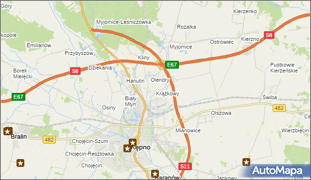 mapa Krążkowy, Krążkowy na mapie Targeo