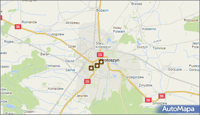 mapa Krotoszyna, Krotoszyn na mapie Targeo