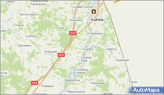 mapa Kruglany, Kruglany na mapie Targeo