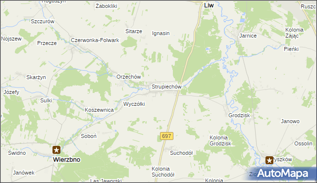 mapa Krypy gmina Wierzbno, Krypy gmina Wierzbno na mapie Targeo