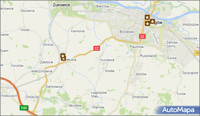 mapa Kurowice gmina Jerzmanowa, Kurowice gmina Jerzmanowa na mapie Targeo