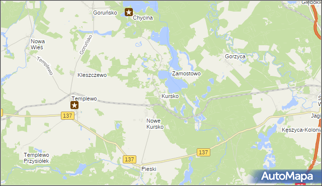 mapa Kursko, Kursko na mapie Targeo