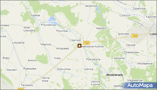 mapa Kwiatkowice-Kolonia, Kwiatkowice-Kolonia na mapie Targeo