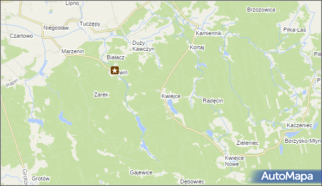 mapa Kwiejce, Kwiejce na mapie Targeo