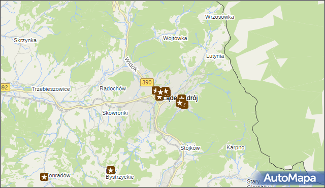 mapa Lądek-Zdrój, Lądek-Zdrój na mapie Targeo