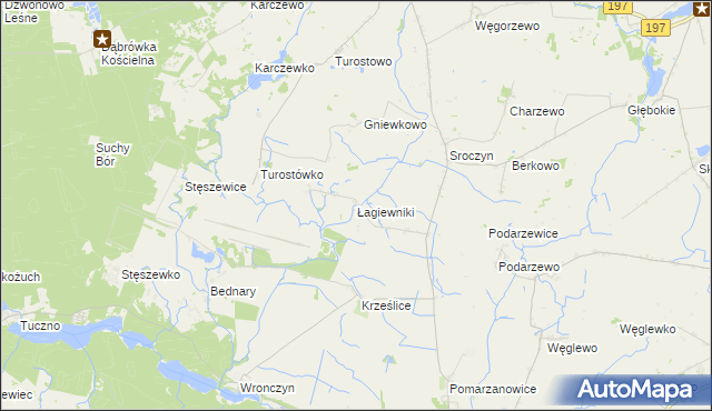 mapa Łagiewniki gmina Pobiedziska, Łagiewniki gmina Pobiedziska na mapie Targeo
