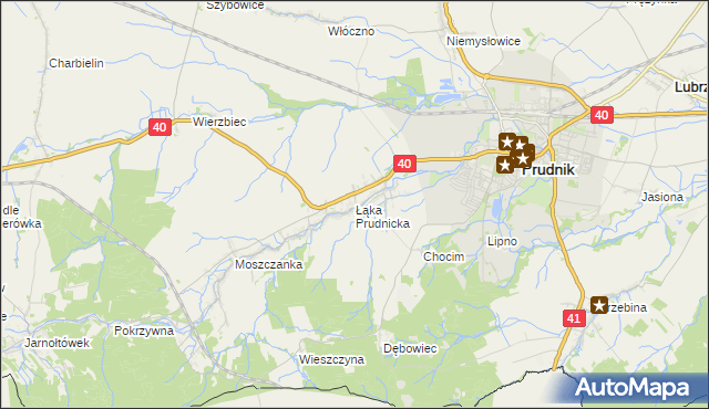 mapa Łąka Prudnicka, Łąka Prudnicka na mapie Targeo