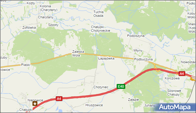 mapa Łapajówka gmina Radymno, Łapajówka gmina Radymno na mapie Targeo