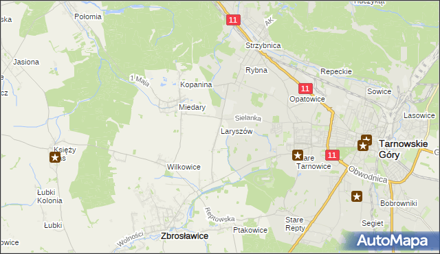 mapa Laryszów, Laryszów na mapie Targeo