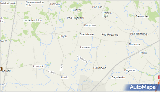 mapa Łaszewo gmina Pruszcz, Łaszewo gmina Pruszcz na mapie Targeo