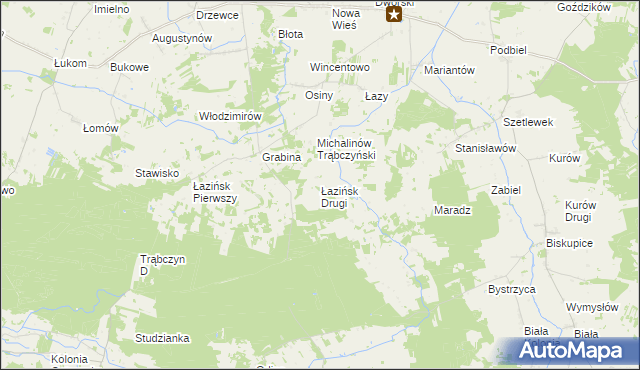 mapa Łazińsk Drugi, Łazińsk Drugi na mapie Targeo