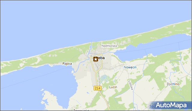 mapa Łeba, Łeba na mapie Targeo