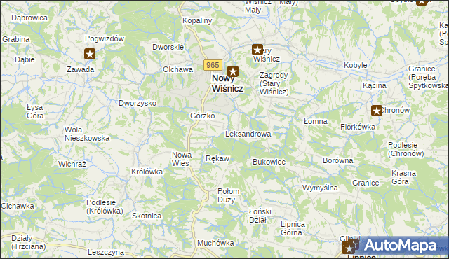 mapa Leksandrowa, Leksandrowa na mapie Targeo