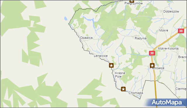 mapa Lenarcice, Lenarcice na mapie Targeo
