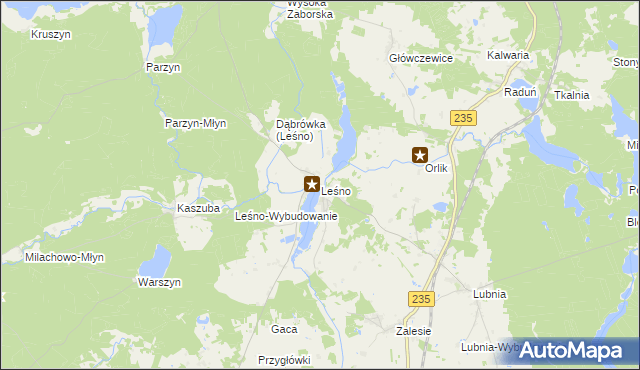 mapa Leśno gmina Brusy, Leśno gmina Brusy na mapie Targeo