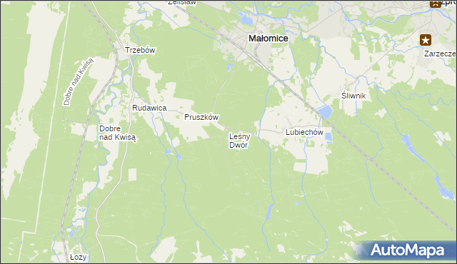 mapa Leśny Dwór gmina Osiecznica, Leśny Dwór gmina Osiecznica na mapie Targeo