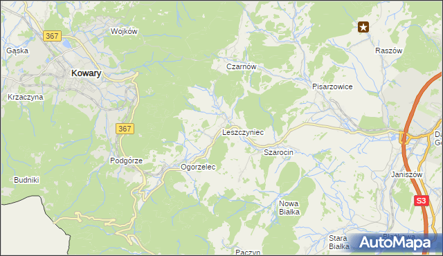 mapa Leszczyniec, Leszczyniec na mapie Targeo