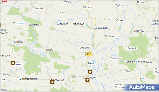 mapa Leziona, Leziona na mapie Targeo