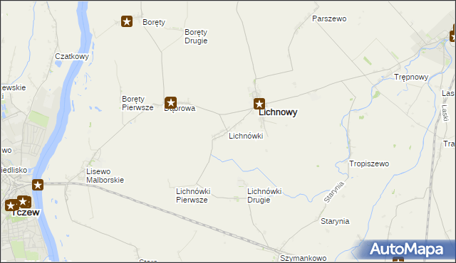 mapa Lichnówki, Lichnówki na mapie Targeo