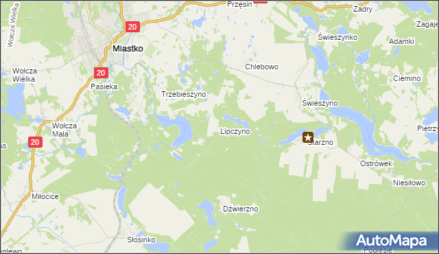 mapa Lipczyno, Lipczyno na mapie Targeo