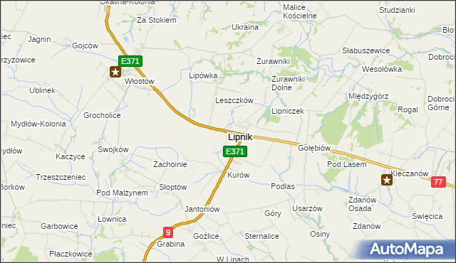 mapa Lipnik powiat opatowski, Lipnik powiat opatowski na mapie Targeo