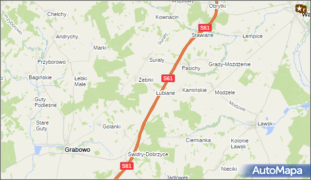 mapa Łubiane, Łubiane na mapie Targeo