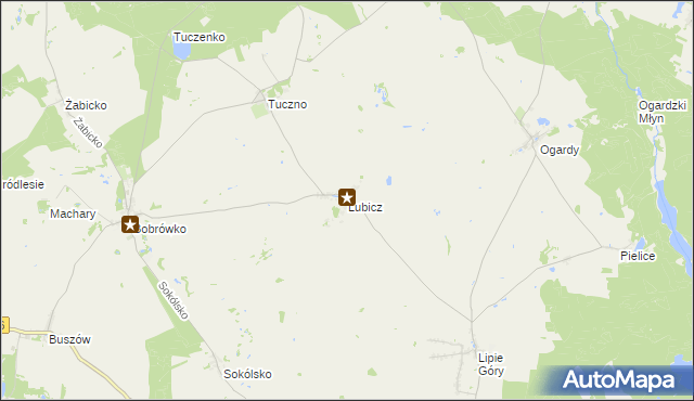 mapa Lubicz gmina Strzelce Krajeńskie, Lubicz gmina Strzelce Krajeńskie na mapie Targeo