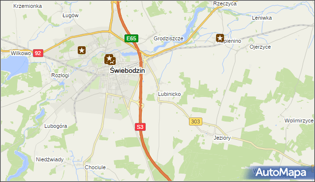 mapa Lubinicko, Lubinicko na mapie Targeo