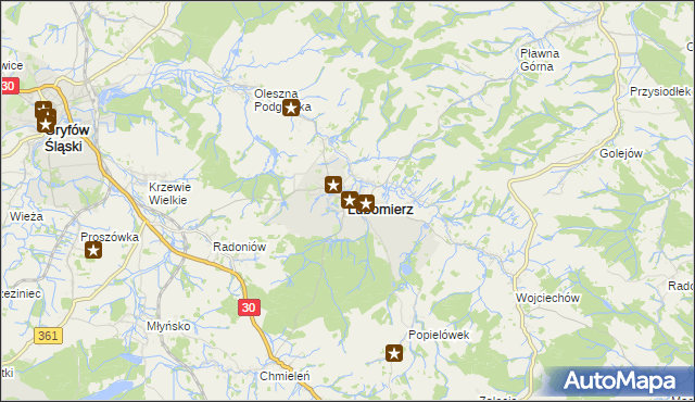 mapa Lubomierz powiat lwówecki, Lubomierz powiat lwówecki na mapie Targeo