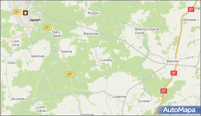 mapa Łukawy, Łukawy na mapie Targeo