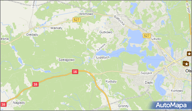 mapa Łupstych, Łupstych na mapie Targeo