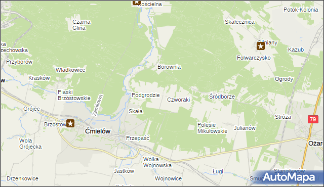 mapa Łysowody, Łysowody na mapie Targeo