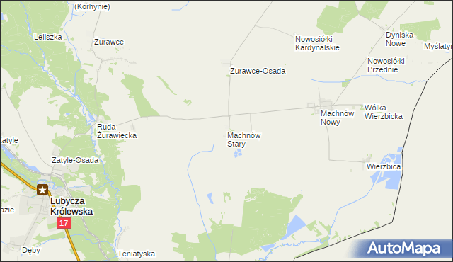 mapa Machnów Stary, Machnów Stary na mapie Targeo