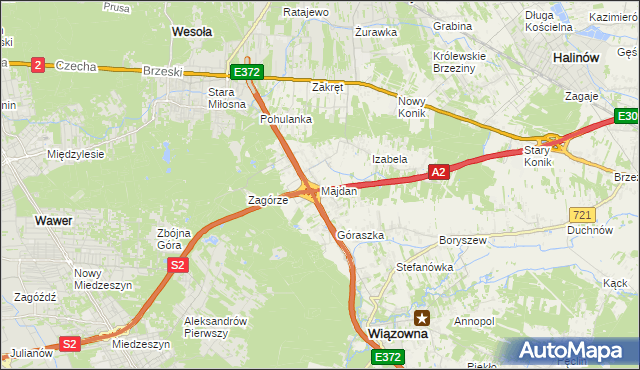 mapa Majdan gmina Wiązowna, Majdan gmina Wiązowna na mapie Targeo