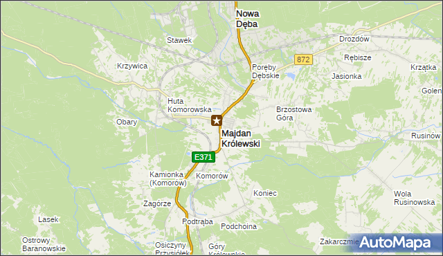 mapa Majdan Królewski, Majdan Królewski na mapie Targeo