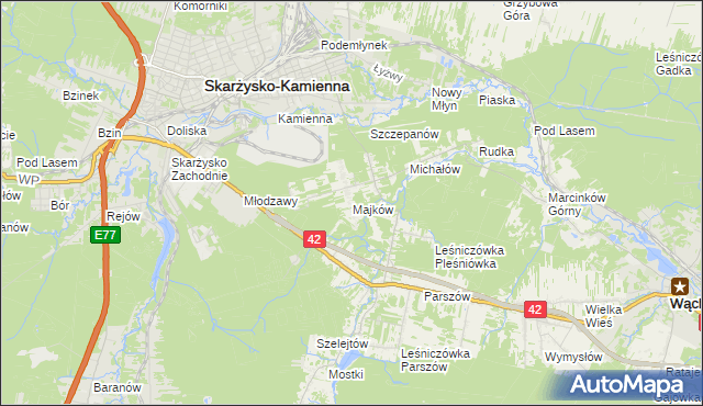 mapa Majków, Majków na mapie Targeo