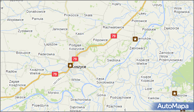 mapa Malkowice gmina Koszyce, Malkowice gmina Koszyce na mapie Targeo