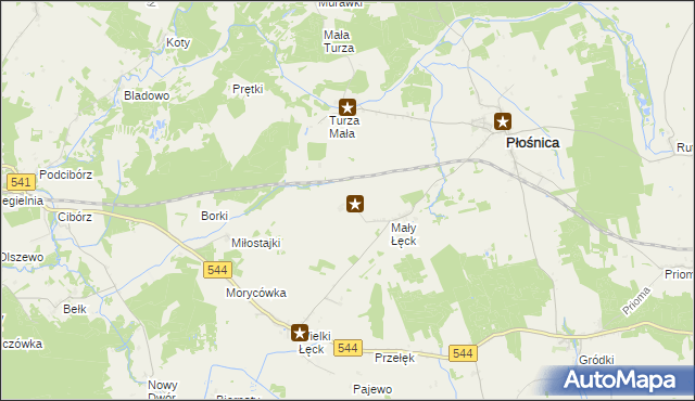 mapa Mały Łęck Osada, Mały Łęck Osada na mapie Targeo