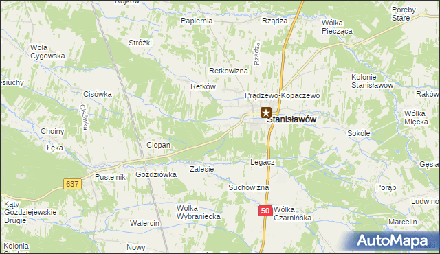 mapa Mały Stanisławów, Mały Stanisławów na mapie Targeo